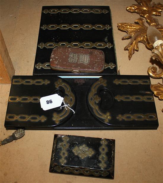 Brass bound rosewood desk